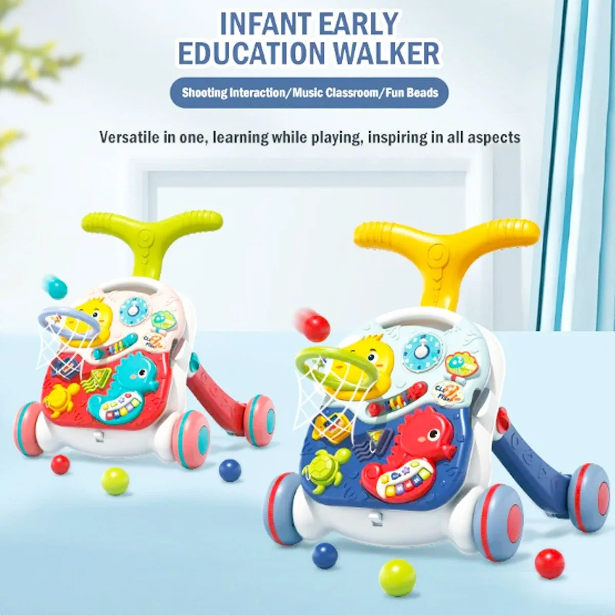 BabySPA 3 IN 1 Multi functional Music Walker for Baby Activity Table for Kids Education Toddler Toys BabySPA